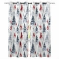 thumbnail image 1 of Hokiten Christmas Tree Blackout Curtains | Light Blocking Print Window Curtains, Xmas Tree Watercolor Blue Red Thermal Insulated Window Drapes for Living Room Kitchen Cafe (2 Panels, 104"W x 96"L), 1 of 7