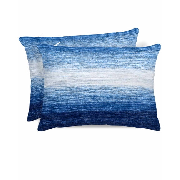 Hokiten King Size Pillow Cases Set of 2, Pillow Covers for Bed, Blue White Ombre Satin Pillowcases with Zipper for Hair/Skin, Pillow Protector Cover, Gradient Abstract Gradient Texture 20x36 Inches