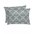 thumbnail image 1 of Hokiten King Size Pillow Cases Set of 2, Pillow Covers for Bed, Boho Floral Satin Pillowcases with Zipper for Hair/Skin, Pillow Protector Cover, Retro Teal Blue Flower Vintage 20x36 Inches, 1 of 6