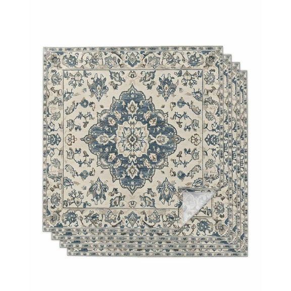 Hokiten Kitchen Dinner Napkins Set of 4 Blue Boho Cloth Napkins Reusable Washable Table Napkins for Weddings Cocktail Parties Holiday Table Decor 20x20 Inch
