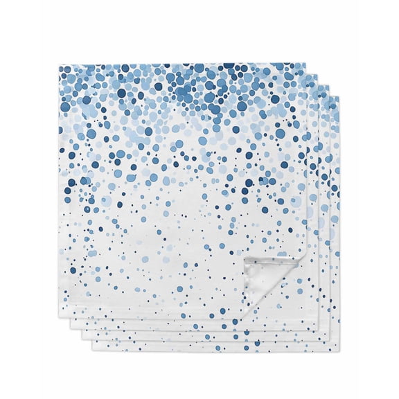 Hokiten Kitchen Dinner Napkins Set of 4 Blue Polka Dot Cloth Napkins Reusable Washable Table Napkins for Weddings Cocktail Parties Holiday Table Decor 20x20 Inch