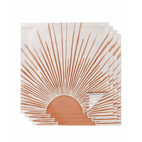 Hokiten Kitchen Dinner Napkins Set of 4 Boho Abstract Sun Cloth Napkins Reusable Washable Table Napkins for Weddings Cocktail Parties Holiday Table Decor 20x20 Inch