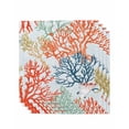 thumbnail image 1 of Hokiten Kitchen Dinner Napkins Set of 4 Boho Ocean Coral Cloth Napkins Reusable Washable Table Napkins for Weddings Cocktail Parties Holiday Table Decor 20x20 Inch, 1 of 8