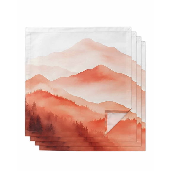 Hokiten Kitchen Dinner Napkins Set of 4 Boho Red Forest Cloth Napkins Reusable Washable Table Napkins for Weddings Cocktail Parties Holiday Table Decor 20x20 Inch