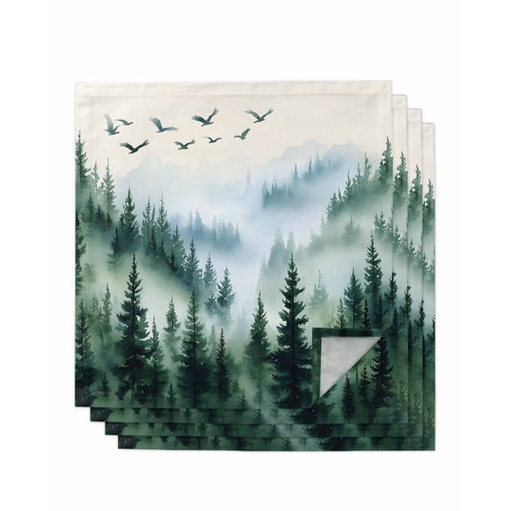 Hokiten Kitchen Dinner Napkins Set of 4 Dark Green Ombre Forest Cloth Napkins Reusable Washable Table Napkins for Weddings Cocktail Parties Holiday Table Decor 20x20 Inch