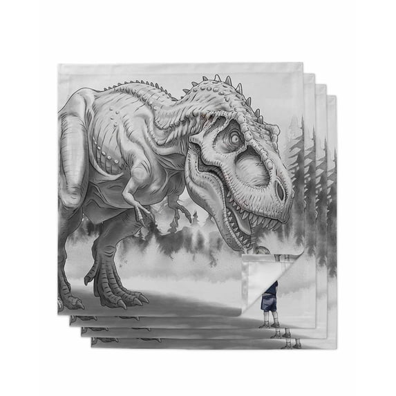 Hokiten Kitchen Dinner Napkins Set of 4 Dinosaurs Boy Cloth Napkins Reusable Washable Table Napkins for Weddings Cocktail Parties Holiday Table Decor 20x20 Inch