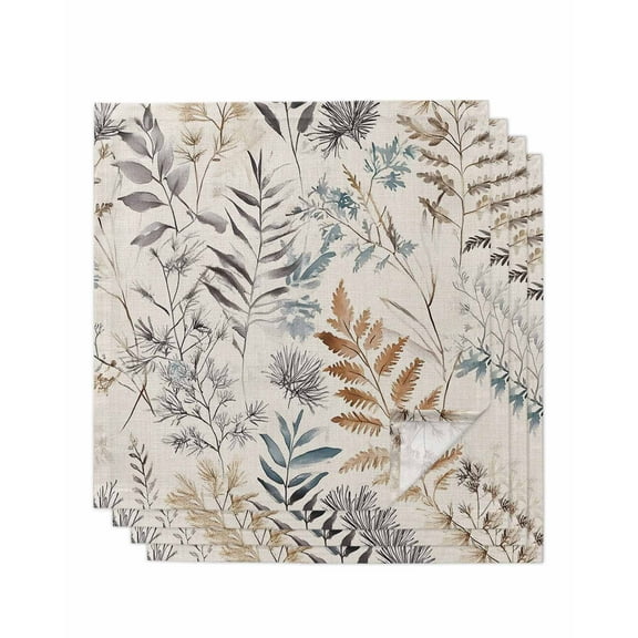 Hokiten Kitchen Dinner Napkins Set of 4 Farmhouse Leaves Cloth Napkins Reusable Washable Table Napkins for Weddings Cocktail Parties Holiday Table Decor 20x20 Inch