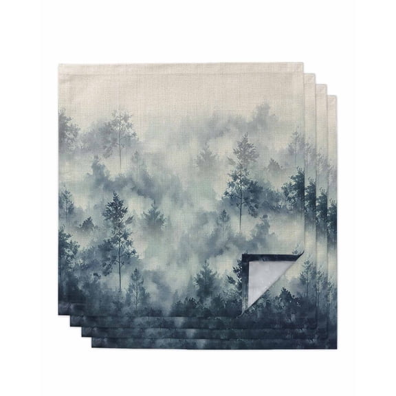 Hokiten Kitchen Dinner Napkins Set of 4 Forest Farmhouse Cloth Napkins Reusable Washable Table Napkins for Weddings Cocktail Parties Holiday Table Decor 20x20 Inch