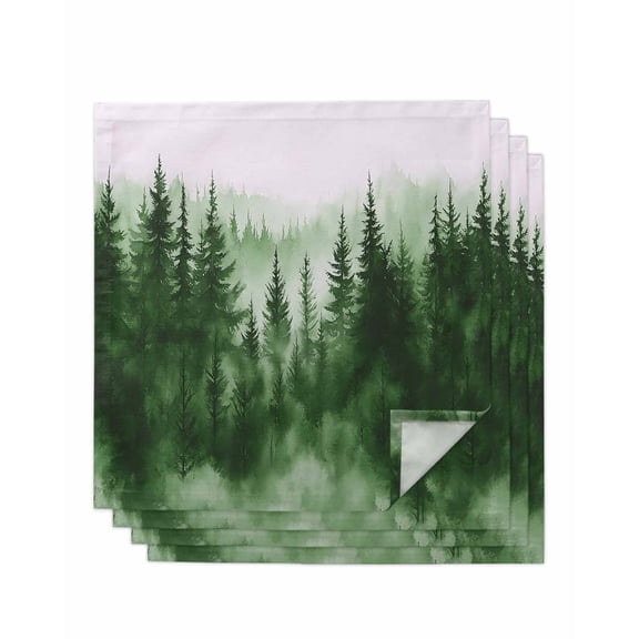Hokiten Kitchen Dinner Napkins Set of 4 Forest Green Ombre Cloth Napkins Reusable Washable Table Napkins for Weddings Cocktail Parties Holiday Table Decor 20x20 Inch