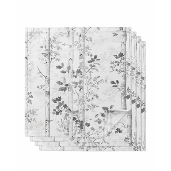 Hokiten Kitchen Dinner Napkins Set of 4 Grey Forest Branches Cloth Napkins Reusable Washable Table Napkins for Weddings Cocktail Parties Holiday Table Decor 20x20 Inch