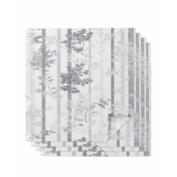 Hokiten Kitchen Dinner Napkins Set of 4 Grey Forest Striped Cloth Napkins Reusable Washable Table Napkins for Weddings Cocktail Parties Holiday Table Decor 20x20 Inch
