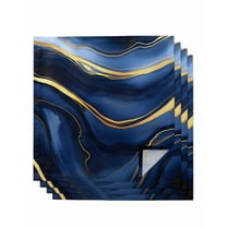 Hokiten Kitchen Dinner Napkins Set of 4 Marble Navy Blue Cloth Napkins Reusable Washable Table Napkins for Weddings Cocktail Parties Holiday Table Decor 20x20 Inch