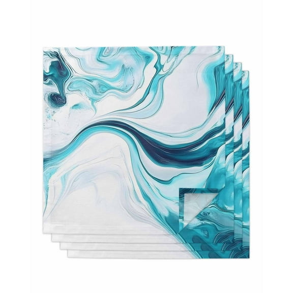 Hokiten Kitchen Dinner Napkins Set of 4 Marble Ripple Cloth Napkins Reusable Washable Table Napkins for Weddings Cocktail Parties Holiday Table Decor 20x20 Inch