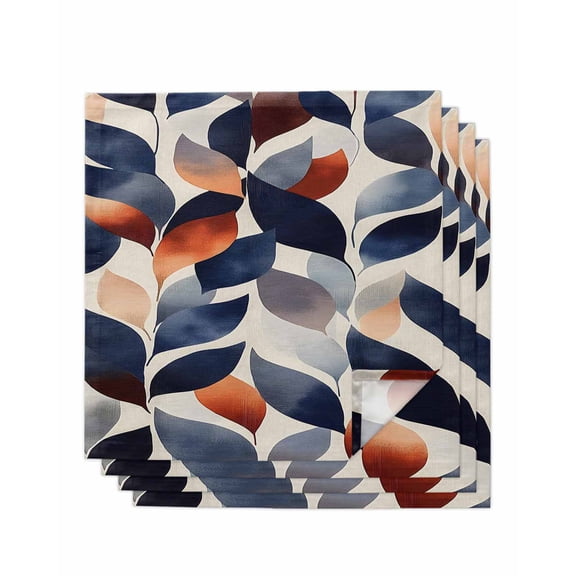 Hokiten Kitchen Dinner Napkins Set of 4 Navy Blue Burnt Orange Cloth Napkins Reusable Washable Table Napkins for Weddings Cocktail Parties Holiday Table Decor 20x20 Inch
