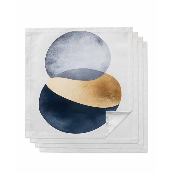 Hokiten Kitchen Dinner Napkins Set of 4 Navy Blue Gray Abstract Art Cloth Napkins Reusable Washable Table Napkins for Weddings Cocktail Parties Holiday Table Decor 20x20 Inch