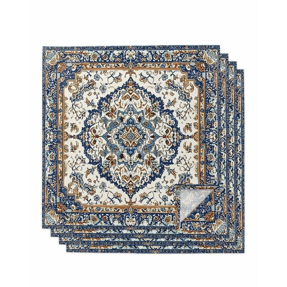 Hokiten Kitchen Dinner Napkins Set of 4 Orange Brown Southwestern Cloth Napkins Reusable Washable Table Napkins for Weddings Cocktail Parties Holiday Table Decor 20x20 Inch