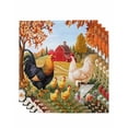 thumbnail image 1 of Hokiten Kitchen Dinner Napkins Set of 4 Orange Retro Rooster Cloth Napkins Reusable Washable Table Napkins for Weddings Cocktail Parties Holiday Table Decor 20x20 Inch, 1 of 8