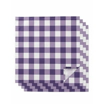 Hokiten Kitchen Dinner Napkins Set of 4 Purple Checkered Cloth Napkins Reusable Washable Table Napkins for Weddings Cocktail Parties Holiday Table Decor 20x20 Inch