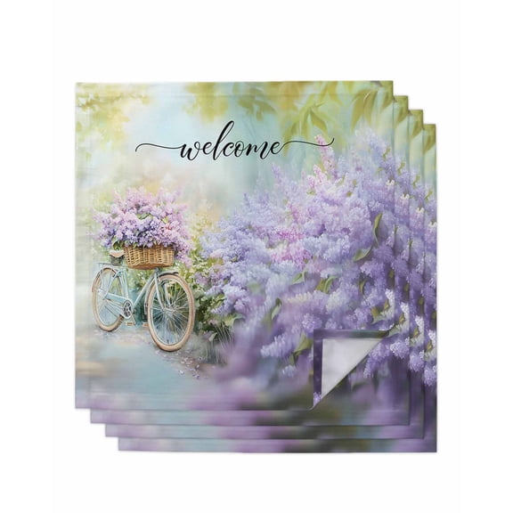 Hokiten Kitchen Dinner Napkins Set of 4 Purple Lavender Cloth Napkins Reusable Washable Table Napkins for Weddings Cocktail Parties Holiday Table Decor 20x20 Inch