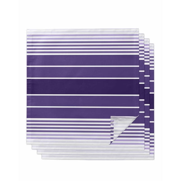 Hokiten Kitchen Dinner Napkins Set of 4 Purple Ombre Stripe Cloth Napkins Reusable Washable Table Napkins for Weddings Cocktail Parties Holiday Table Decor 20x20 Inch