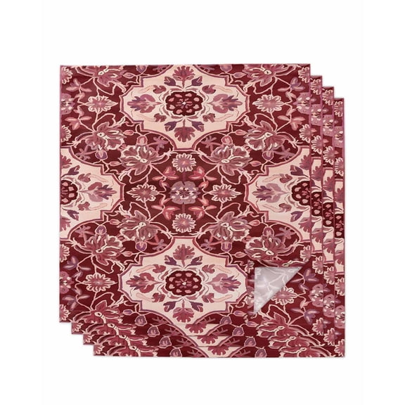 Hokiten Kitchen Dinner Napkins Set of 4 Red Boho Cloth Napkins Reusable Washable Table Napkins for Weddings Cocktail Parties Holiday Table Decor 20x20 Inch