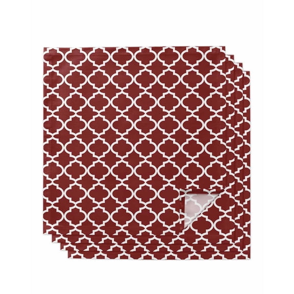 Hokiten Kitchen Dinner Napkins Set of 4 Red Moroccon Cloth Napkins Reusable Washable Table Napkins for Weddings Cocktail Parties Holiday Table Decor 20x20 Inch
