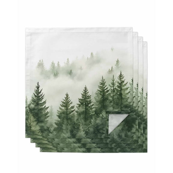 Hokiten Kitchen Dinner Napkins Set of 4 Rustic Mist Forest Cloth Napkins Reusable Washable Table Napkins for Weddings Cocktail Parties Holiday Table Decor 20x20 Inch