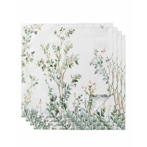 Hokiten Kitchen Dinner Napkins Set of 4 Sage Green Trees Cloth Napkins Reusable Washable Table Napkins for Weddings Cocktail Parties Holiday Table Decor 20x20 Inch