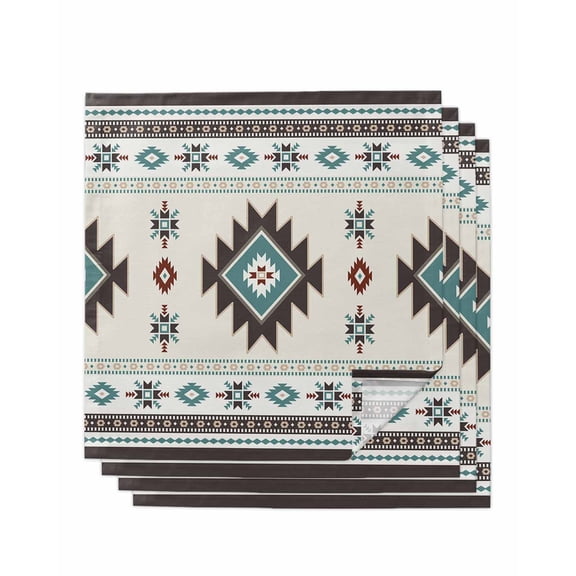 Hokiten Kitchen Dinner Napkins Set of 4 Southwest Ethnic Cloth Napkins Reusable Washable Table Napkins for Weddings Cocktail Parties Holiday Table Decor 20x20 Inch