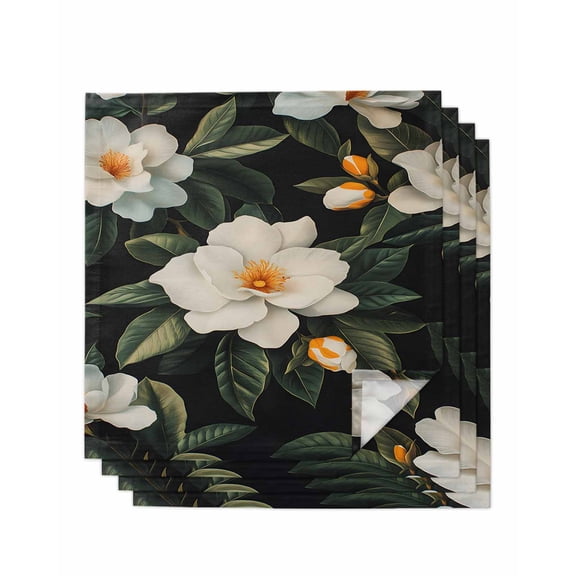 Hokiten Kitchen Dinner Napkins Set of 4 Summer Flower Cloth Napkins Reusable Washable Table Napkins for Weddings Cocktail Parties Holiday Table Decor 20x20 Inch