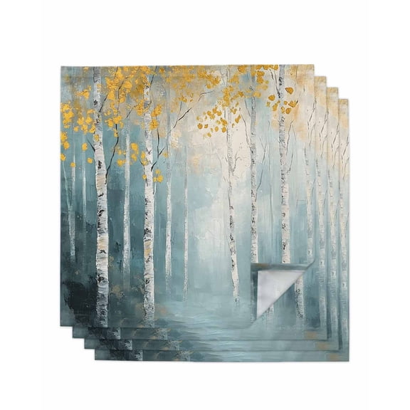 Hokiten Kitchen Dinner Napkins Set of 4 Summer Forest Cloth Napkins Reusable Washable Table Napkins for Weddings Cocktail Parties Holiday Table Decor 20x20 Inch