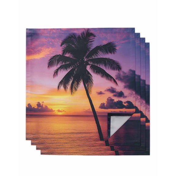 Hokiten Kitchen Dinner Napkins Set of 4 Summer Sunset Cloth Napkins Reusable Washable Table Napkins for Weddings Cocktail Parties Holiday Table Decor 20x20 Inch
