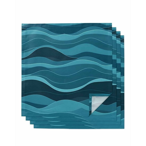 Hokiten Kitchen Dinner Napkins Set of 4 Turquoise Teal Ombre Cloth Napkins Reusable Washable Table Napkins for Weddings Cocktail Parties Holiday Table Decor 20x20 Inch