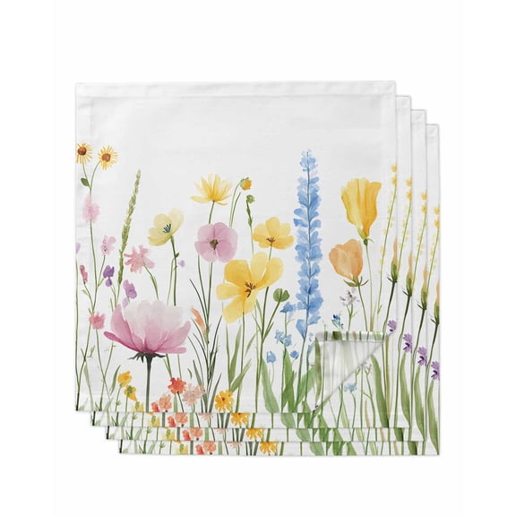 Hokiten Kitchen Dinner Napkins Set of 4 Verdant Flower Patterns Cloth Napkins Reusable Washable Table Napkins for Weddings Cocktail Parties Holiday Table Decor 20x20 Inch