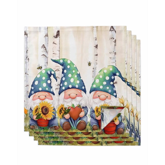 Hokiten Kitchen Dinner Napkins Set of 4 White-Beard Dwarf Cloth Napkins Reusable Washable Table Napkins for Weddings Cocktail Parties Holiday Table Decor 20x20 Inch