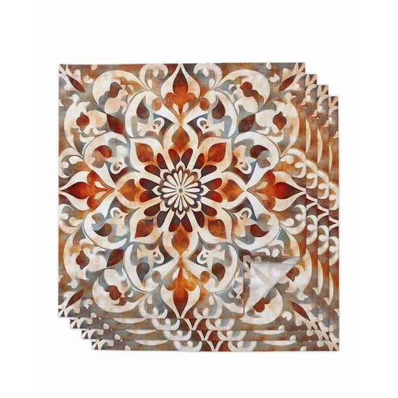 Hokiten Kitchen Dinner Napkins Set of 4 White Red Spring Floral Cloth Napkins Reusable Washable Table Napkins for Weddings Cocktail Parties Holiday Table Decor 20x20 Inch
