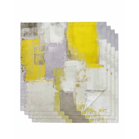 Hokiten Kitchen Dinner Napkins Set of 4 Yellow Cloth Napkins Reusable Washable Table Napkins for Weddings Cocktail Parties Holiday Table Decor 20x20 Inch