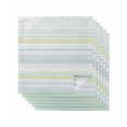 thumbnail image 1 of Hokiten Kitchen Dinner Napkins Set of 6 Aqua Yellow Stripe Cloth Napkins Reusable Washable Table Napkins for Weddings Cocktail Parties Holiday Table Decor 20x20 Inch, 1 of 8
