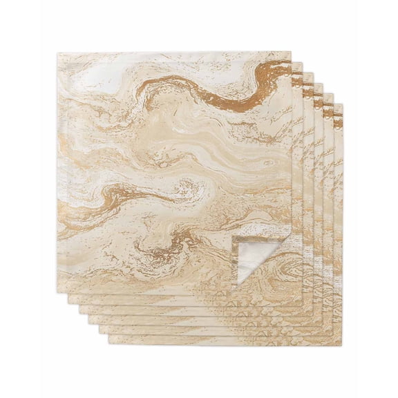 Hokiten Kitchen Dinner Napkins Set of 6 Beige Marble Cloth Napkins Reusable Washable Table Napkins for Weddings Cocktail Parties Holiday Table Decor 20x20 Inch