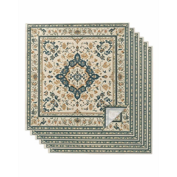 Hokiten Kitchen Dinner Napkins Set of 6 Boho Green Beige Cloth Napkins Reusable Washable Table Napkins for Weddings Cocktail Parties Holiday Table Decor 20x20 Inch