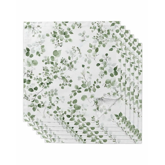 Hokiten Kitchen Dinner Napkins Set of 6 Botanical Leaf Print Cloth Napkins Reusable Washable Table Napkins for Weddings Cocktail Parties Holiday Table Decor 20x20 Inch