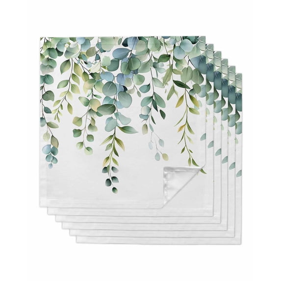 Hokiten Kitchen Dinner Napkins Set of 6 Eucalyptus Green Cloth Napkins Reusable Washable Table Napkins for Weddings Cocktail Parties Holiday Table Decor 20x20 Inch