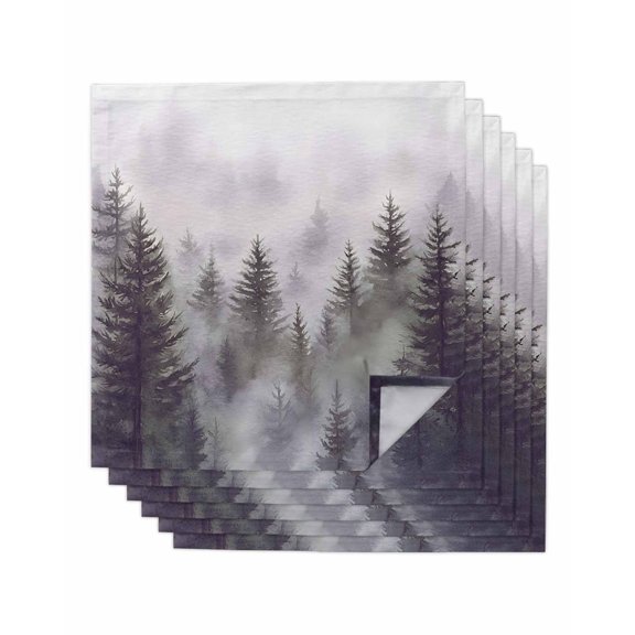 Hokiten Kitchen Dinner Napkins Set of 6 Green Forest Cloth Napkins Reusable Washable Table Napkins for Weddings Cocktail Parties Holiday Table Decor 20x20 Inch