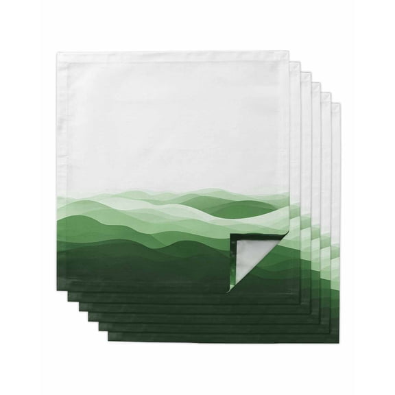 Hokiten Kitchen Dinner Napkins Set of 6 Green Ombre Cloth Napkins Reusable Washable Table Napkins for Weddings Cocktail Parties Holiday Table Decor 20x20 Inch