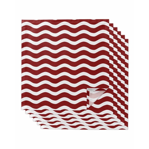 Hokiten Kitchen Dinner Napkins Set of 6 Red White Cloth Napkins Reusable Washable Table Napkins for Weddings Cocktail Parties Holiday Table Decor 20x20 Inch