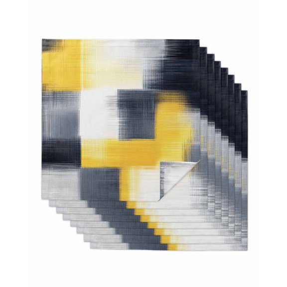Hokiten Kitchen Dinner Napkins Set of 8 Abstract Yellow Black Cloth Napkins Reusable Washable Table Napkins for Weddings Cocktail Parties Holiday Table Decor 20x20 Inch
