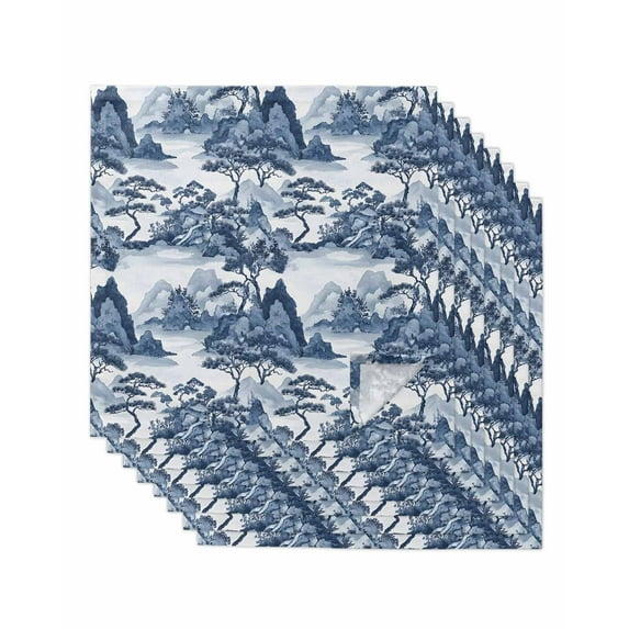 Hokiten Kitchen Dinner Napkins Set of 8 Blue Garden Cloth Napkins Reusable Washable Table Napkins for Weddings Cocktail Parties Holiday Table Decor 20x20 Inch