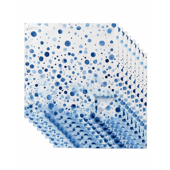 Hokiten Kitchen Dinner Napkins Set of 8 Blue Polka Dot Cloth Napkins Reusable Washable Table Napkins for Weddings Cocktail Parties Holiday Table Decor 20x20 Inch