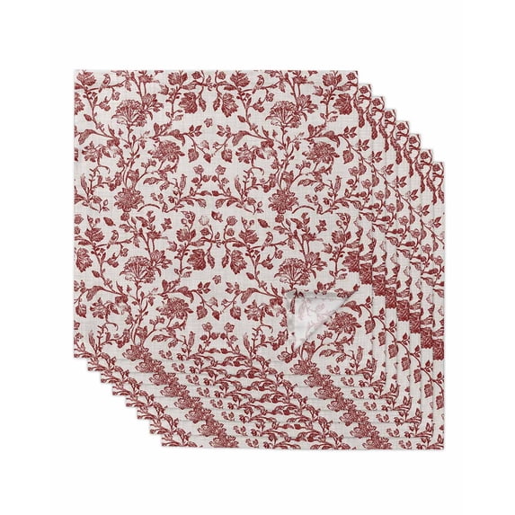 Hokiten Kitchen Dinner Napkins Set of 8 Farmhouse Red Cloth Napkins Reusable Washable Table Napkins for Weddings Cocktail Parties Holiday Table Decor 20x20 Inch