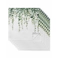 thumbnail image 1 of Hokiten Kitchen Dinner Napkins Set of 8 Green Eucalyptus Branches Cloth Napkins Reusable Washable Table Napkins for Weddings Cocktail Parties Holiday Table Decor 20x20 Inch, 1 of 8